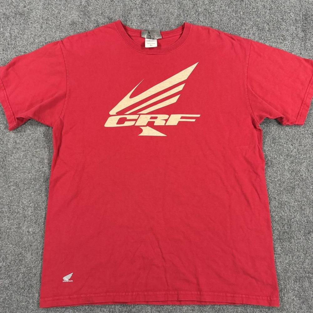 Vintage‎ Honda CRF T Shirt Mens Large Red Wing Y2K Racing